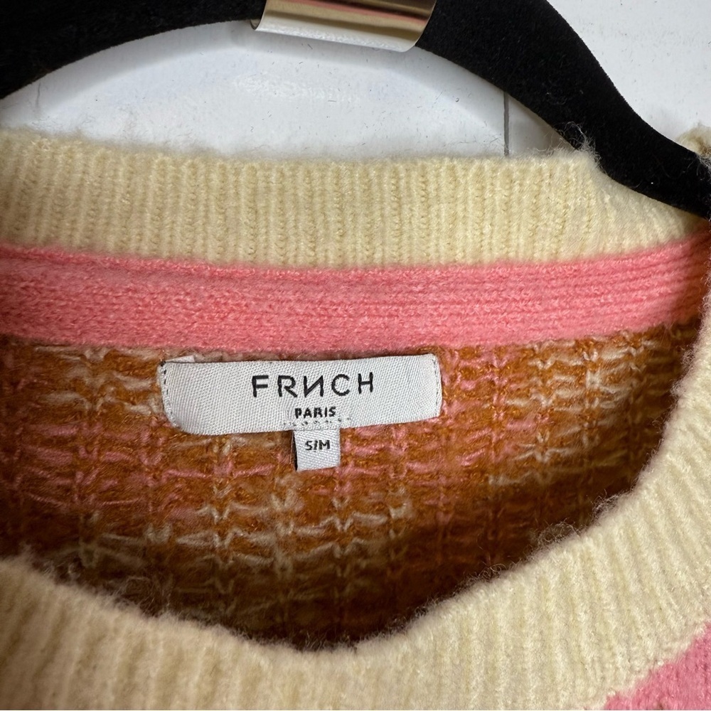 Frnch Nikki Flower Print Sweater in Geranium Pink, Size Small - Picture 4 of 8